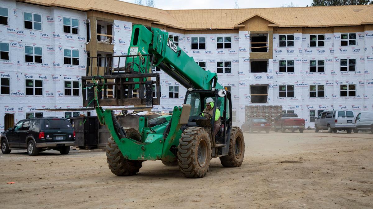 A forklift passes through the future site of Beacon Ridge, an affordable housing development providing 120 units for low-income families on Wednesday, Dec. 11, 2019, in Raleigh, NC.