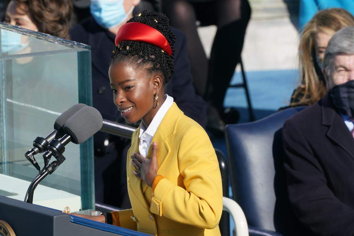Amanda Gorman reads a poem during the inauguration of President Joe Biden at the Capitol in Washington on Wednesday, Jan. 20, 2021.