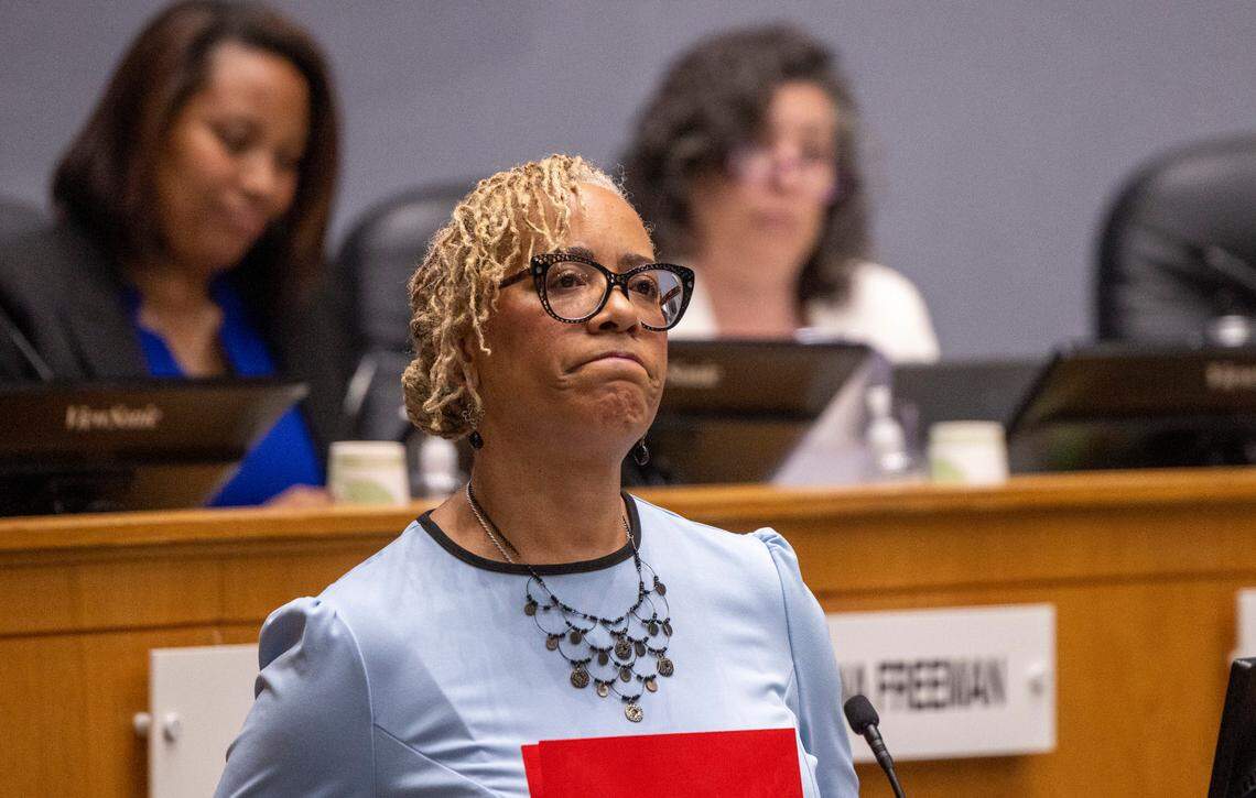 Durham Mayor Elaine O’Neal&nbsp;delivers her State of the City address Monday, April 17, 2023 at Durham City Hall.