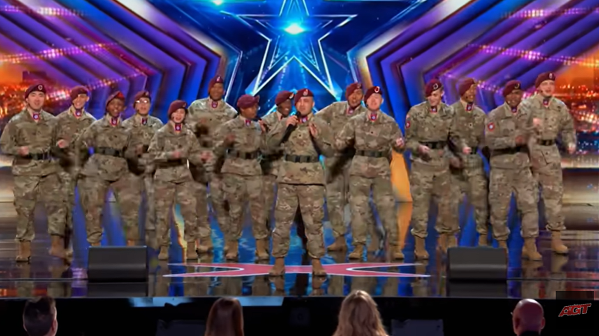 The group sang in honor of soldiers who have died.