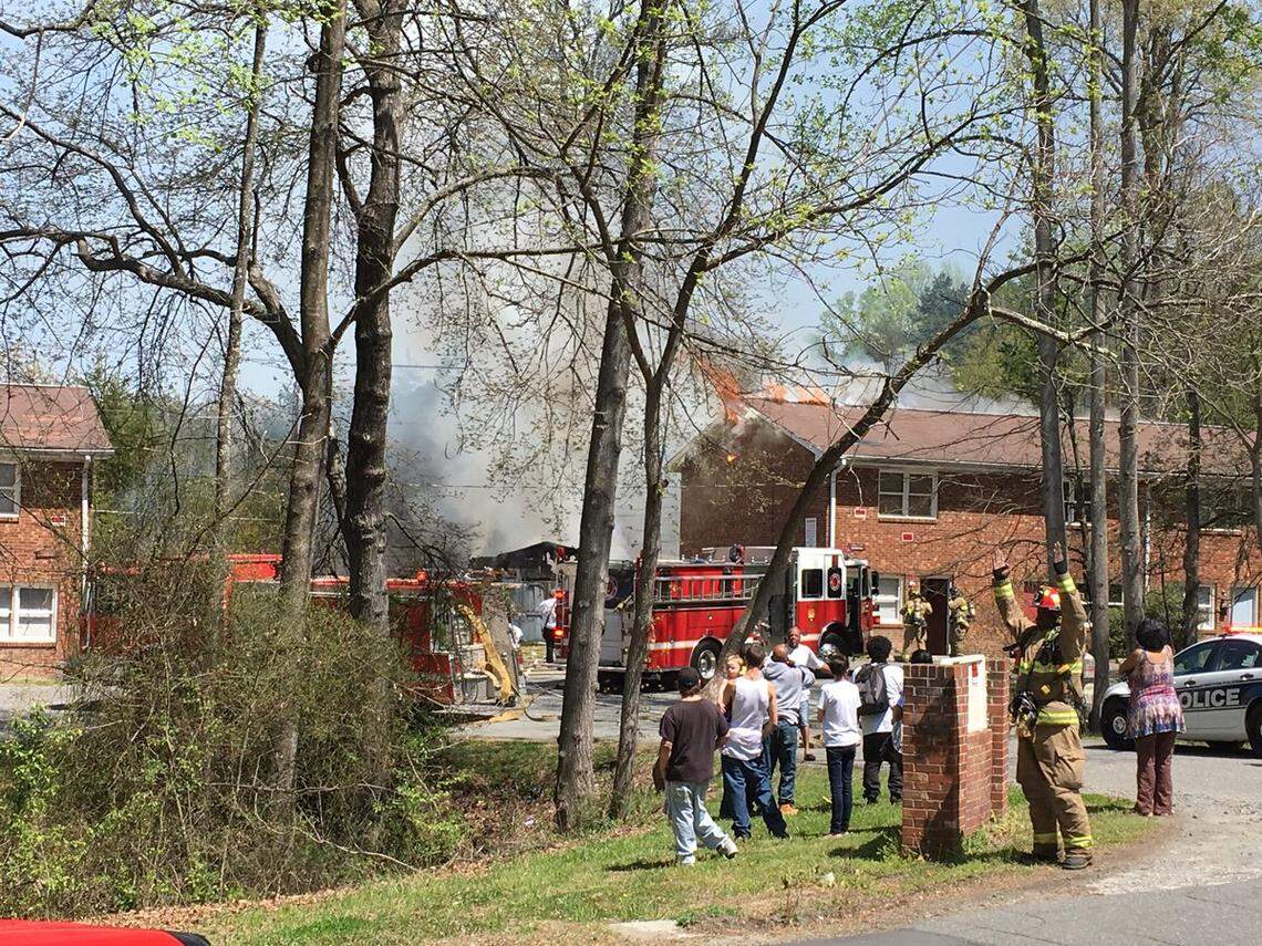 An apartment fire on Conley Street in Winston-Salem on Tuesday, April 18, 2018.