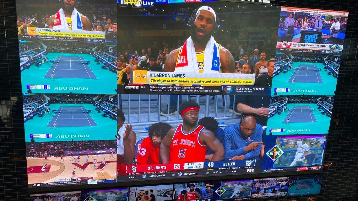 Sports and Social in Fenton houses a 42 foot wide TV screen to broadcast sporting events.