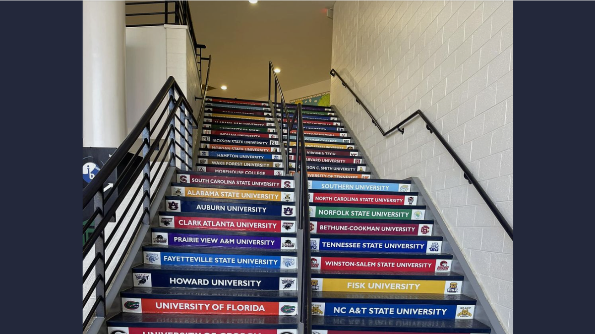 A new staircase has been unveiled at Hillside High School in Durham.