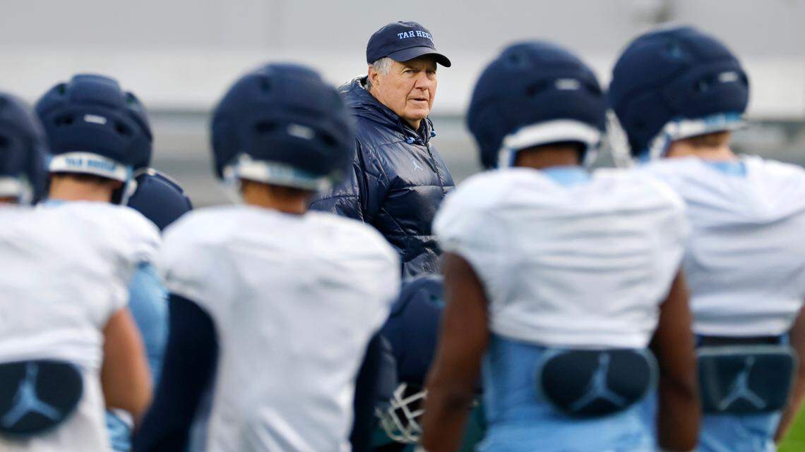UNC football coach Bill Belichick caps spring session with ‘Practice Like A Pro’ day