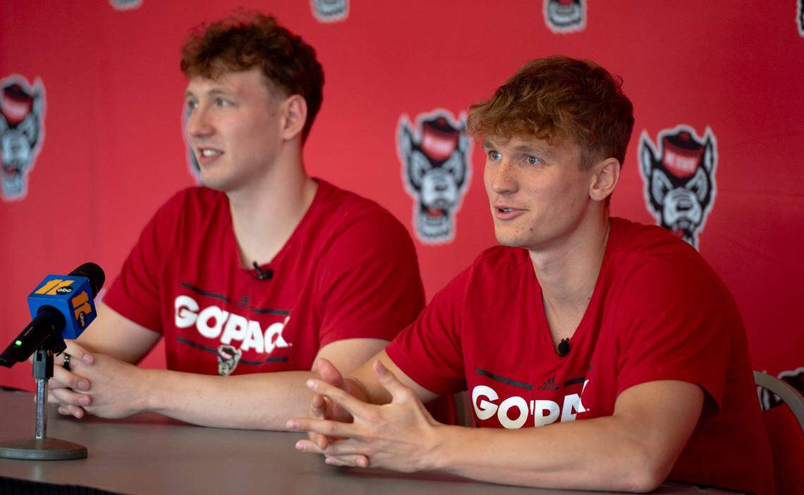 Bartosz Piszczorowicz and Kacper Stokowski share how they are preparing for the Olympics during a press conference at N.C. State on Thursday, June, 27, 2024.