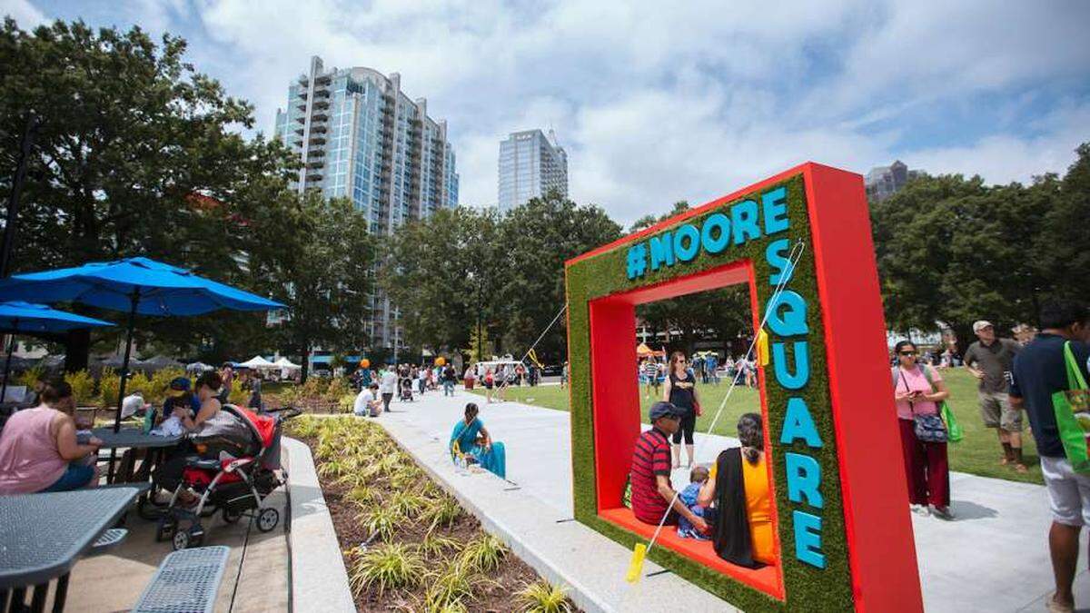 Moore Square has been a gathering place in downtown Raleigh since 1792., according to the city. The 4-acre urban green space was originally conceived as one of five public green spaces for the city.