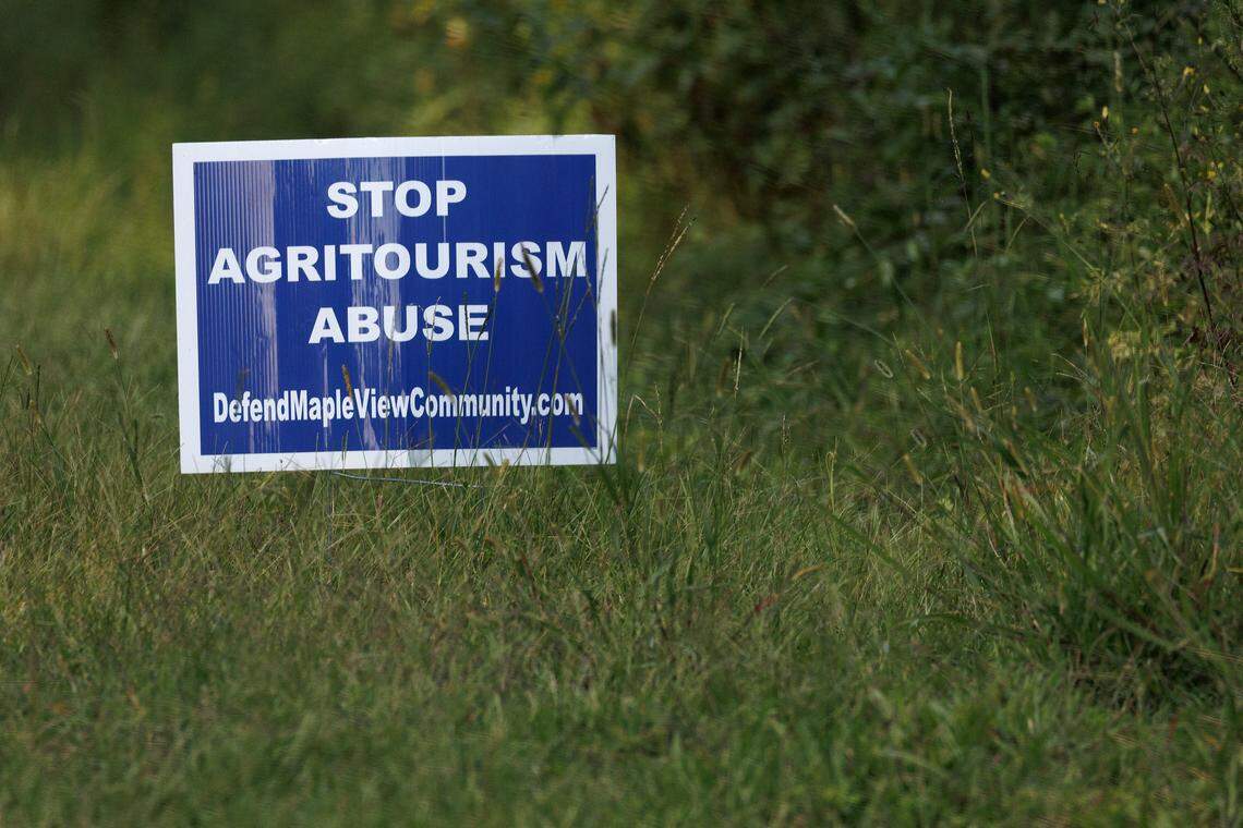 A sign is pictured along Union Grove Church Road in Orange County.