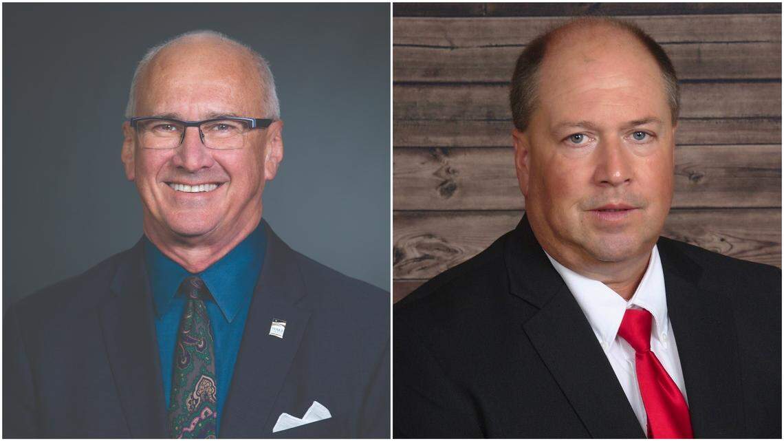 Democrat Sig Hutchinson, left, is running for re-election against Republican Greg Jones for the Wake County Commissioner District 1 seat.