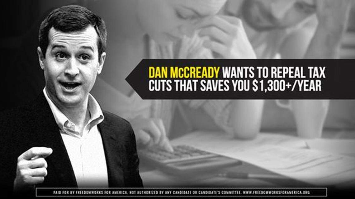 A screenshot of a FreedomWorks Facebook ad targeting former Marine and Democratic congressional candidate Dan McCready.