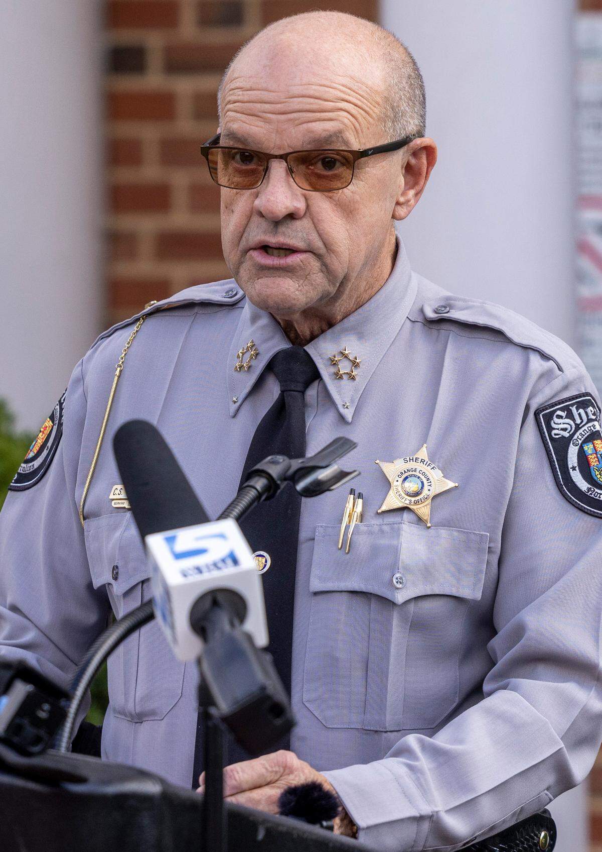Orange County Sheriff Charles Blackwood speaks during a press conference in Hillsborough Monday, Nov. 7, 2022 after 17-yrae-old Issiah Mehki Ross was charged with two counts of murder in the killings of 14-year-old Lyric Woods and 18-year-old Devin Clark Ross is being held without bail and could face life in prison if convicted. Suspects under 18 cannot get the death penalty in North Carolina