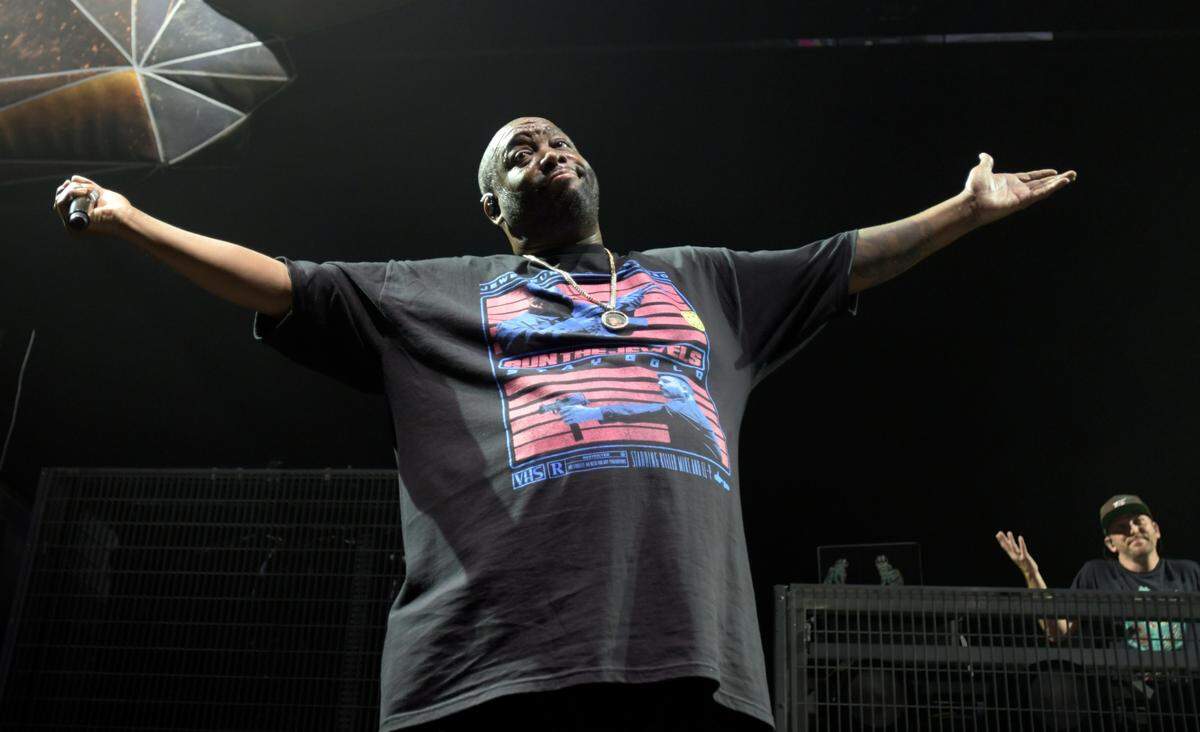 Killer Mike and Run the Jewels open for Rage Against the Machine in concert, Sunday night, July 31, 2022 at Raleigh, N.C.’s PNC Arena.