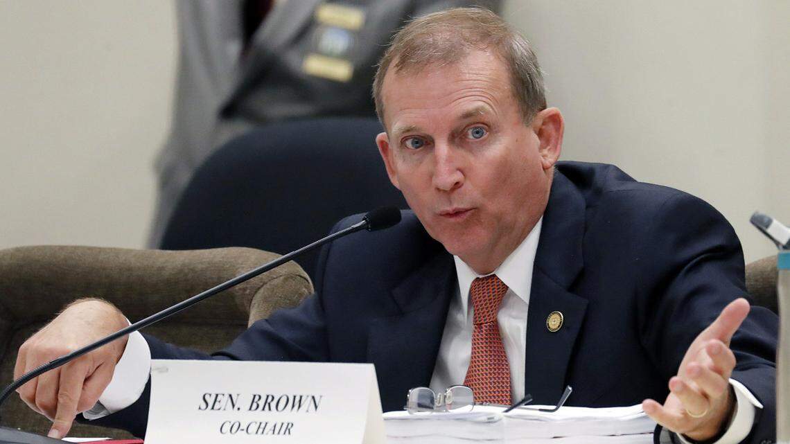 Committee co-chair Sen. Harry Brown responds to a question during the General Assembly joint appropriations committee meeting held to discuss budget items at the Legislative Office Building in Raleigh on May 29, 2018. The budget proposed an average 6.5 percent raise for teachers, among many other items.