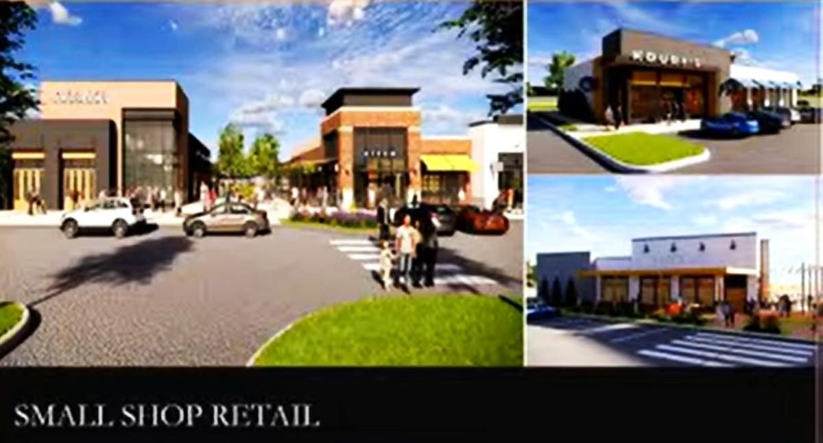 Koury Corp. is bringing a new neighborhood to Mebane’s western edge, with 299,565 square feet of retail and restaurant space, plus four standalone outparcel sites. A central plaza could have outdoor dining and a pedestrian connection to over 680 housing units.