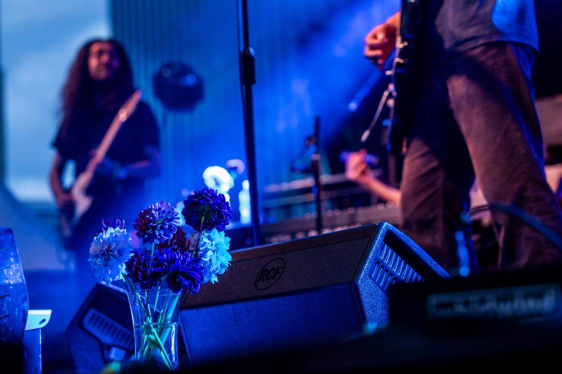 MJ Lenderman and the Wind performs at City Plaza in Raleigh during the Hopscotch Music Festival on Friday, Sept. 6, 2024.