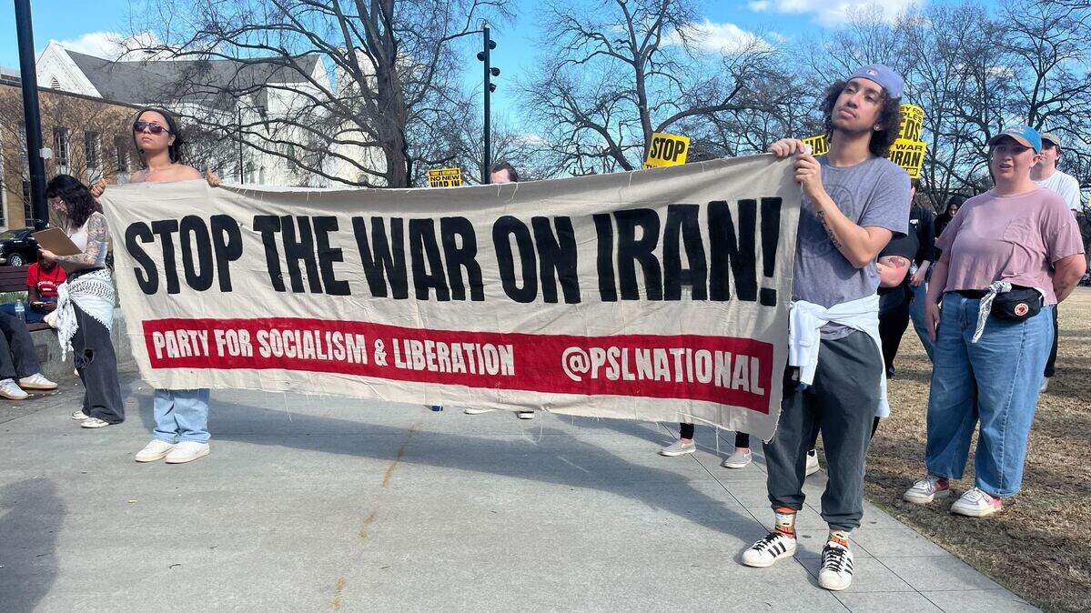 Dozens marched down Wilmington and Fayetteville streets in downtown Raleigh Saturday to protest the war in Iran for the second straight weekend.