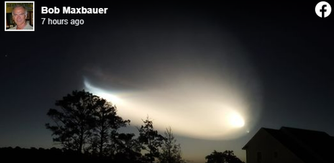 Viewers could spot the object from parts of South Carolina to as far north as Massachusetts.