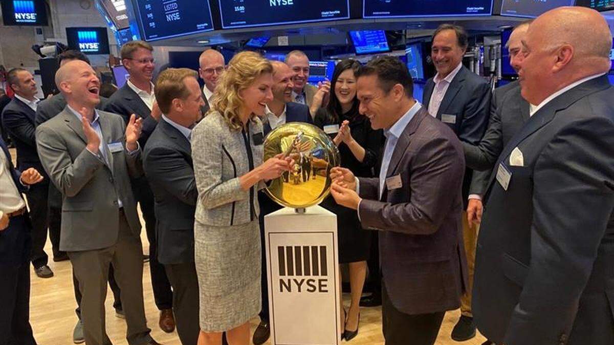 Executives at N-able ring the bell at the New York Stock Exchange on Tuesday, July 20, 2021.