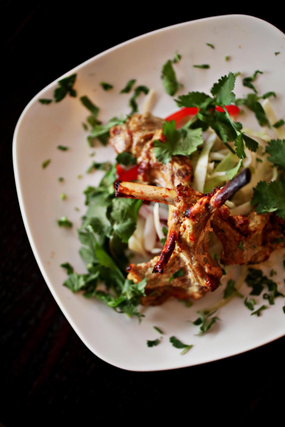 Swagat Indian Cuisine serves a quartet of lamb chops, marinated with fresh ginger and spices before getting roasted to a juicy turn in the clay oven.