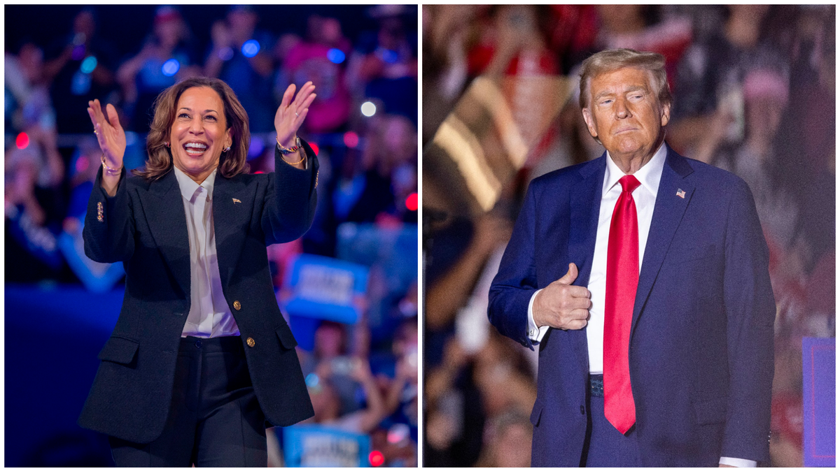 Vice President Kamala Harris, left, and President Elect Donald Trump, right.