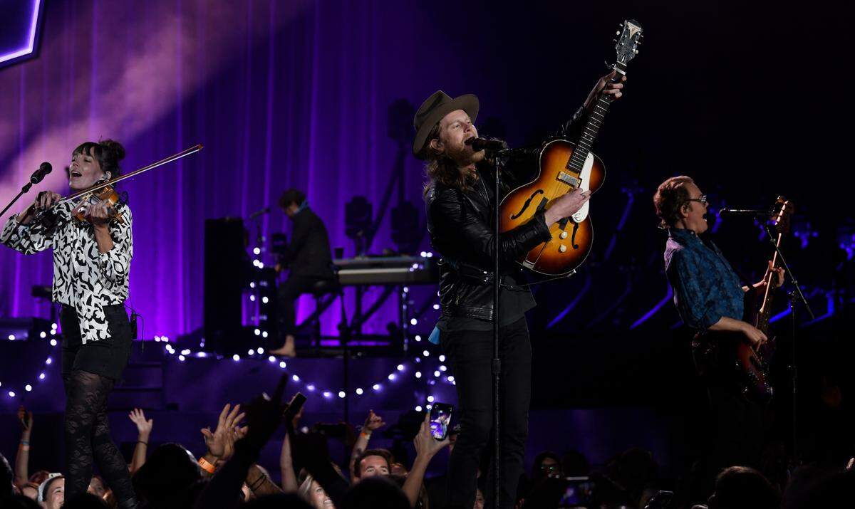 The Lumineers in concert with special guests Caamp at Raleigh, N.C.’s Coastal Credit Union Music Park at Walnut Creek, Tuesday night, May 24, 2022.
