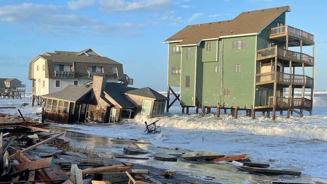 The collapses have created a growing mound of debris just as a federal budget showdown in Congress has resulted in a partial shutdown of the National Park Service. This photo was taken Oct. 2 and the home on the left once stood at 46221 Tower Circle Road.
