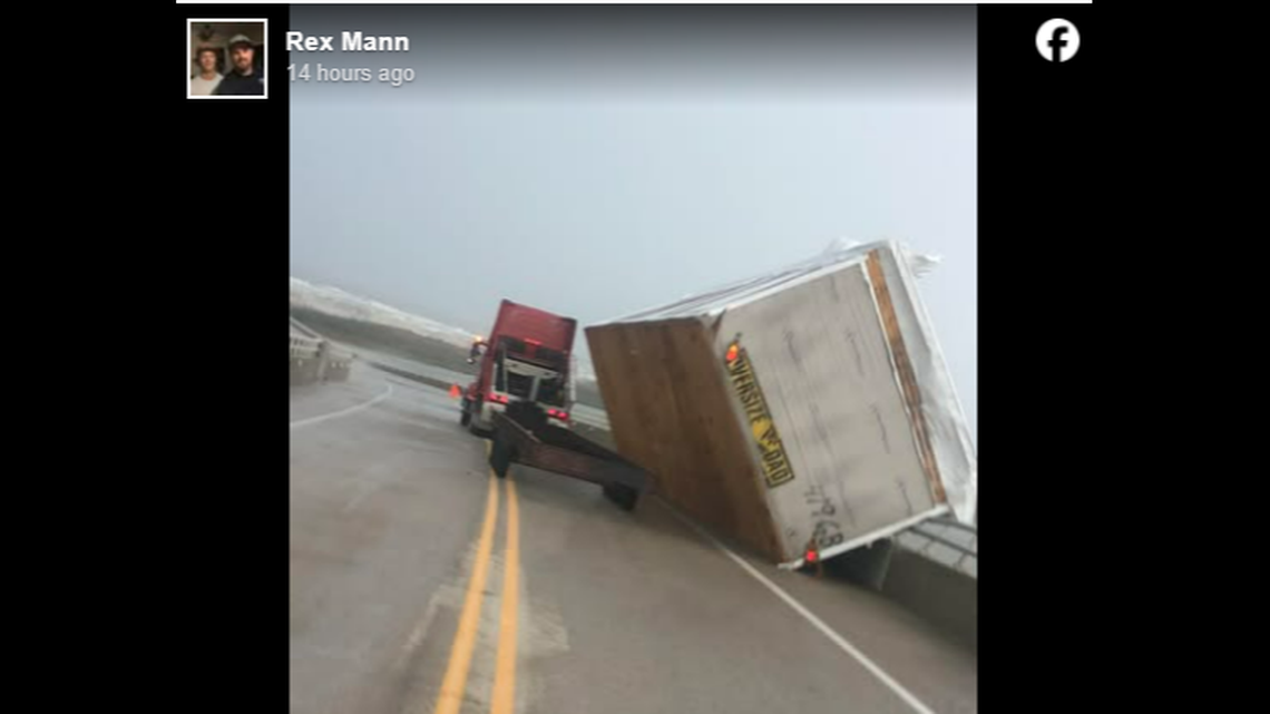The 2.8-mile-long bridge was closed for hours while crews worked to get the mobile home on a trailer, the NC DOT reports.