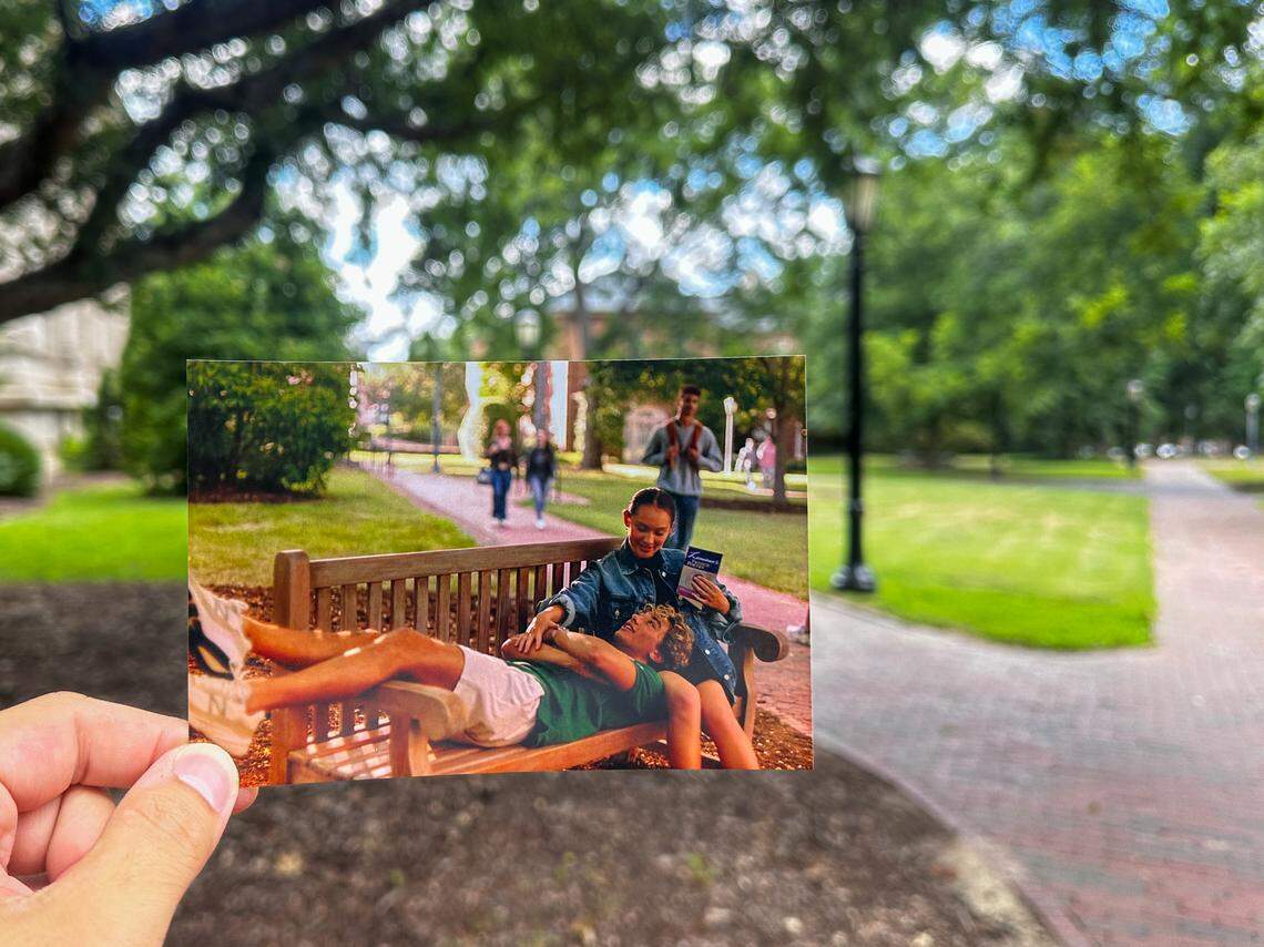 A photo of where a scene of “The Summer I Turned Pretty” was filmed at University of Chapel Hill.