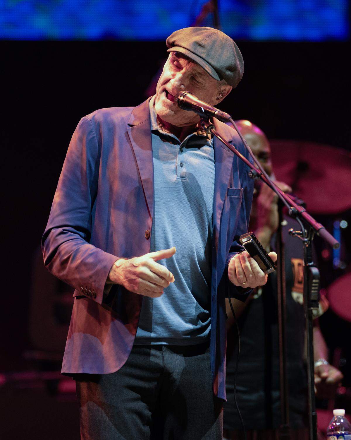James Taylor performs “Roadrunner” early in his concert in Raleigh, N.C., Thursday night, Sept. 4, 2025.