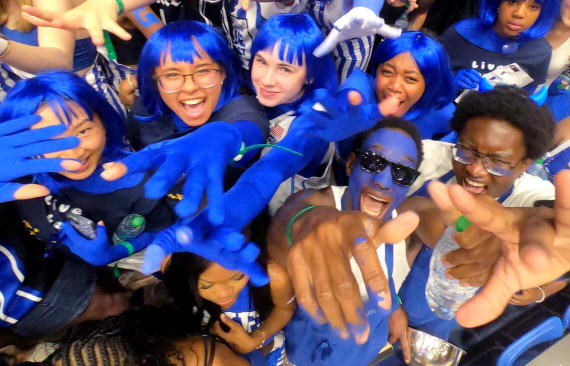The Cameron Crazies are ready before Duke’s game against UNC at Cameron Indoor Stadium in Durham, N.C., Saturday, March 7, 2026.