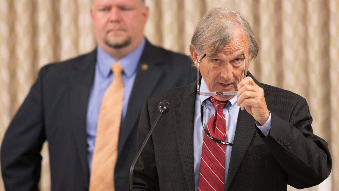 Sen. Bill Rabon, a Republican from Brunswick County and the lead sponsor for medical marijuana legislation, speaks during a committee meeting where Senate Bill 711 passed, on Wednesday, June 1, 2022 in Raleigh, N.C.