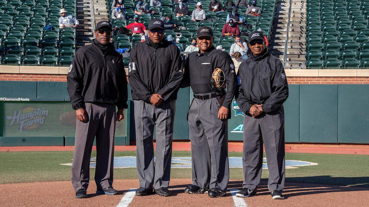 umpire crew University of North Carolina Baseball v Virginia Boshamer Stadium Chapel Hill, NC Thursday, February 25, 2021
