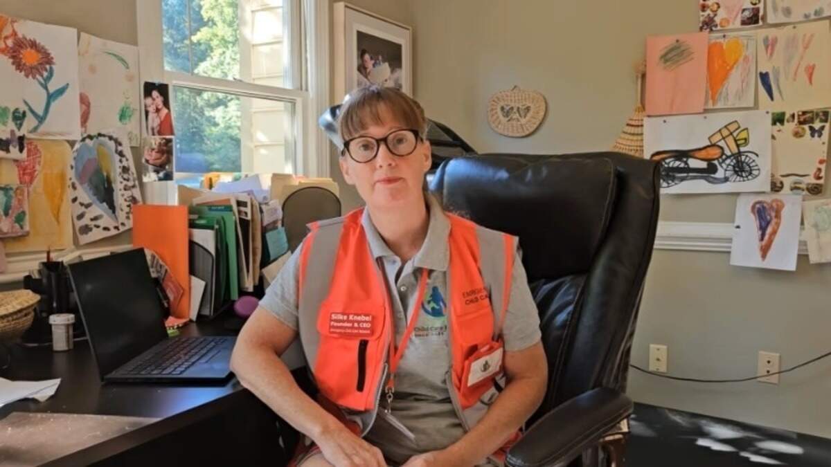 Silke Knebel was awarded in May 2026 by The Courage Project for leading the National Emergency Childcare Network since its founding in 2024. The network has delivered over 8,000 hours of free emergency childcare, supporting 60 families.
