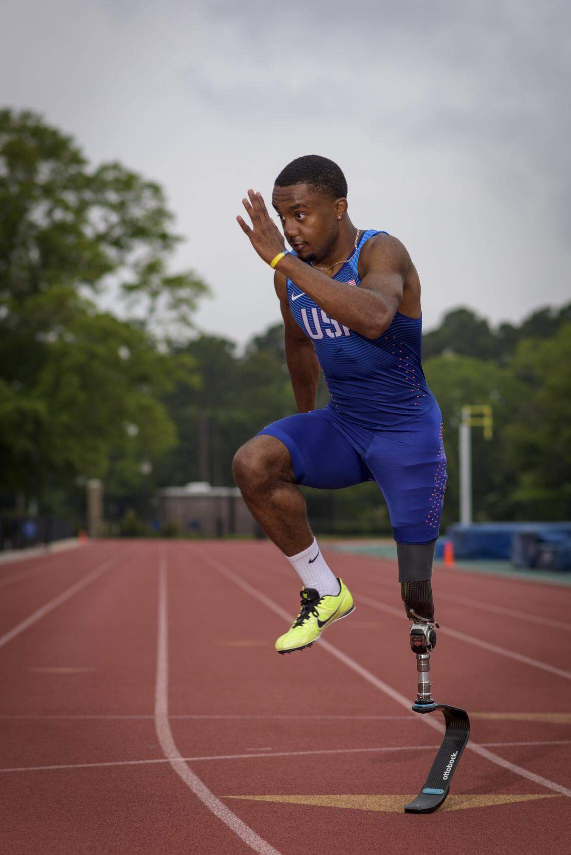U.S. Paralympian Desmond Jackson poses for a portrait in Durham, NC on June 7, 2019.