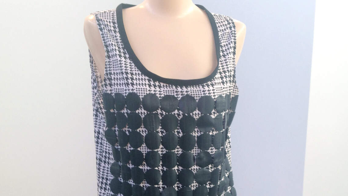 Recycled fabric, and even bike inner tubes, find new life as beautiful garments