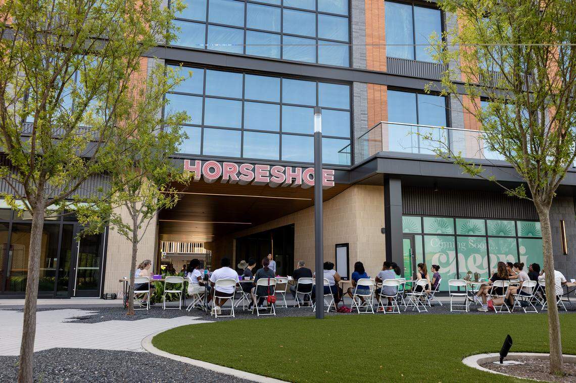 Outside HUB RTP, a mized-used district at 3151 Elion Boulevard in the Research Triangle Park.