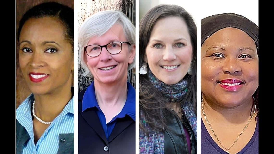 Incumbent Board member Rani Dasi (from left) and newcomers Barbara Fedders, Meredith Ballew and Vickie Feaster Fornville were elected Tuesday, Nov. 7, 2023, to the Chapel Hill-Carrboro Board of Education.