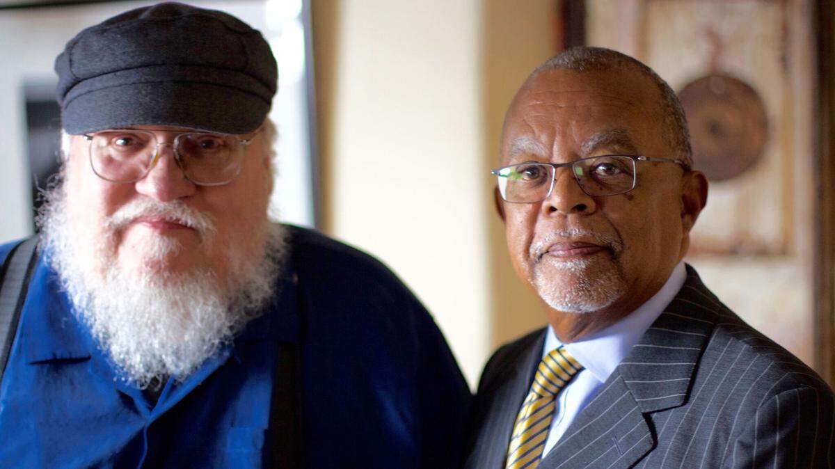 “Game of Thrones” author George RR Martin, left, with Henry Louis Gates Jr. in the Season 5 premiere of “Finding Your Roots” on PBS.