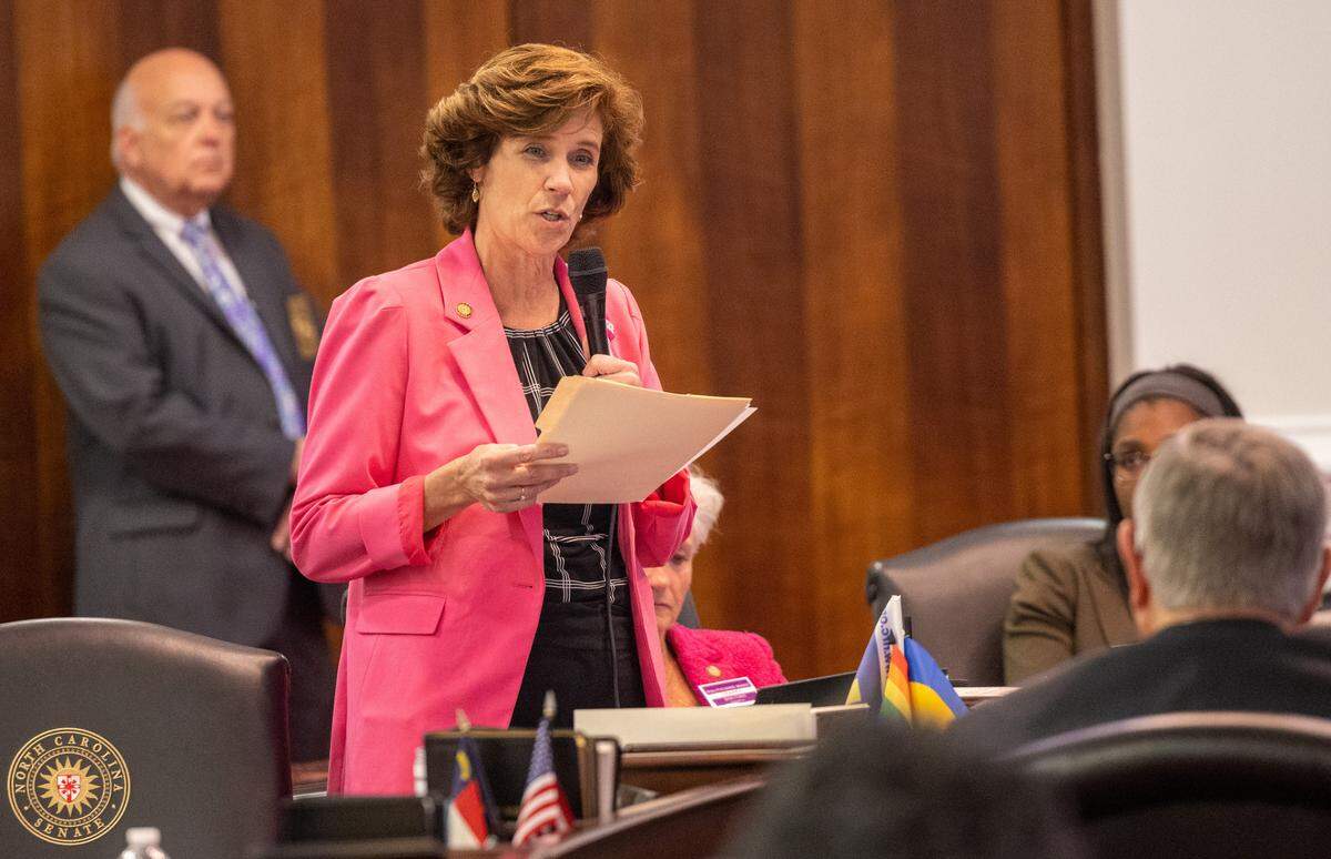 Sen. Natasha Marcus, a Mecklenburg County Democrat, was double bunked with a Republican senator in a new 2024 election map drawn by Republicans.