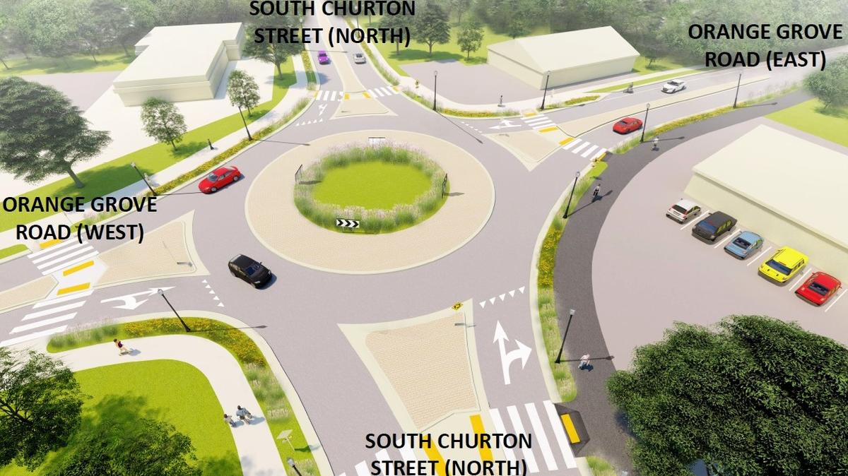 An N.C. Department of Transportation plan for improving South Churton Street in Hillsborough includes roundabouts at Orange Grove Road (pictured), Rebecca Drive and Mayo Street, where traffic regularly backs up in the mornings, afternoons and evenings.
