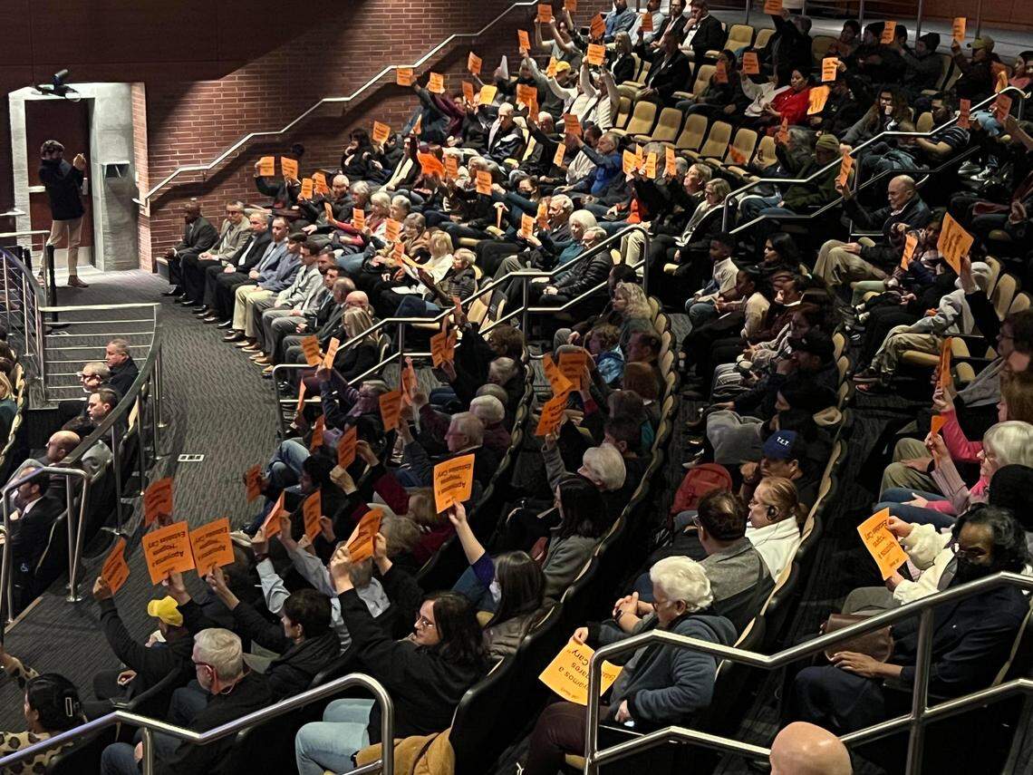 Over 100 residents and advocates attended the Cary Town Council meeting on Feb. 8, 2024, to show their support for a new proposal, Stable Homes Cary, that will provide immediate housing assistance.