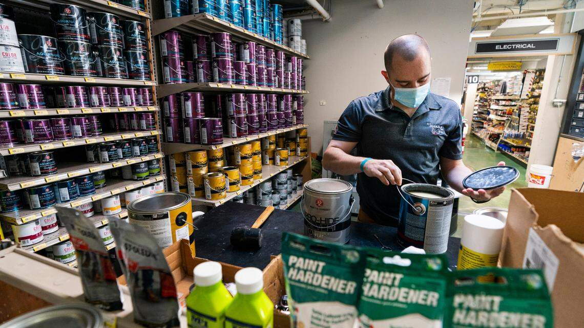 Paint is in short supply and more expensive due to raw material constraints and supply chain issues.