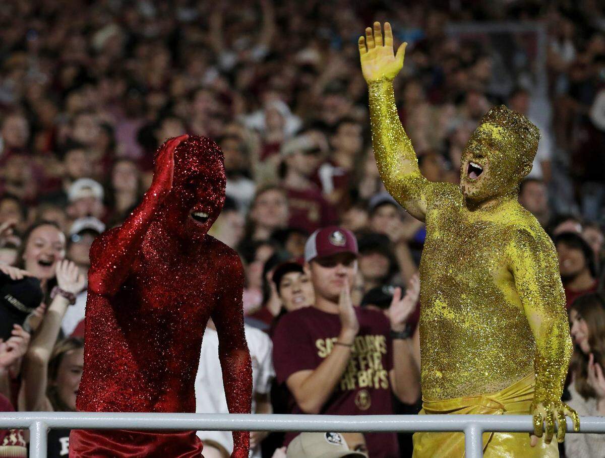 Florida State fans cheer during the first half of the Seminoles’ 38-20 win over Duke on Saturday, Oct. 21, 2023, in Tallahassee, Fla.
