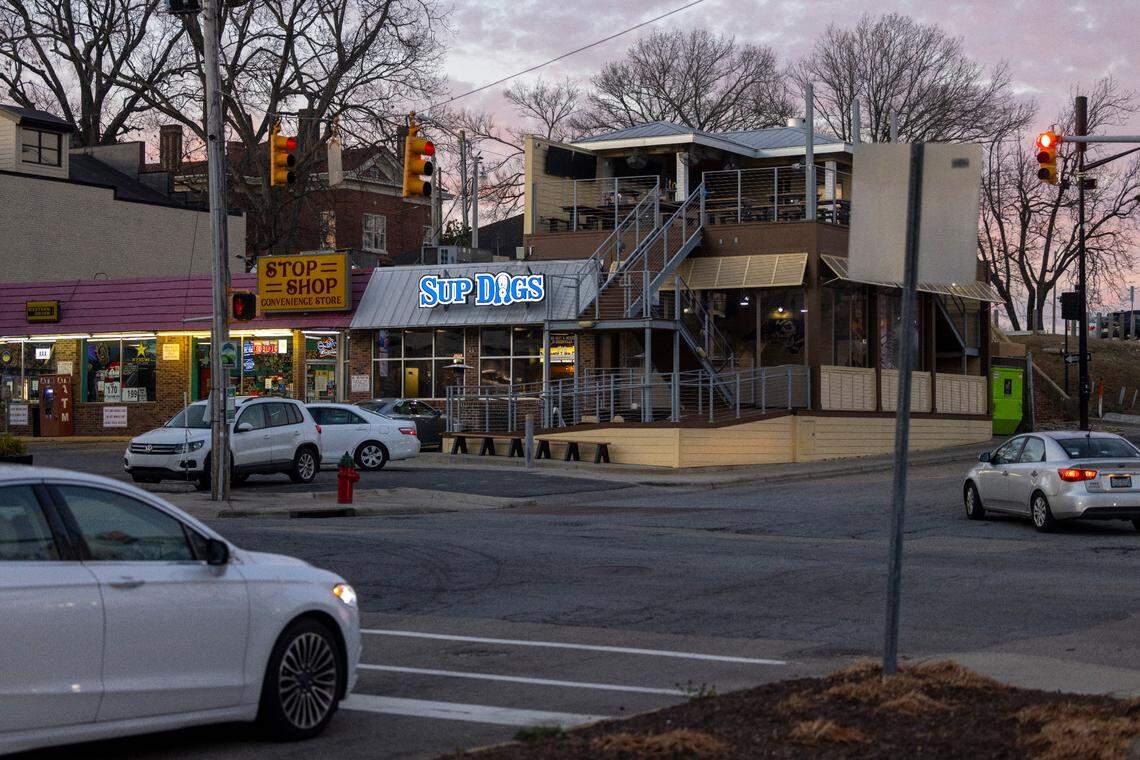 Sup Dogs restaurant and bar, located adjacent to the East Carolina University campus on Fifth Street in downtown Greenville, N.C. Several contestants in the popular MrBeast YouTube videos have been Sub Dogs employees.
