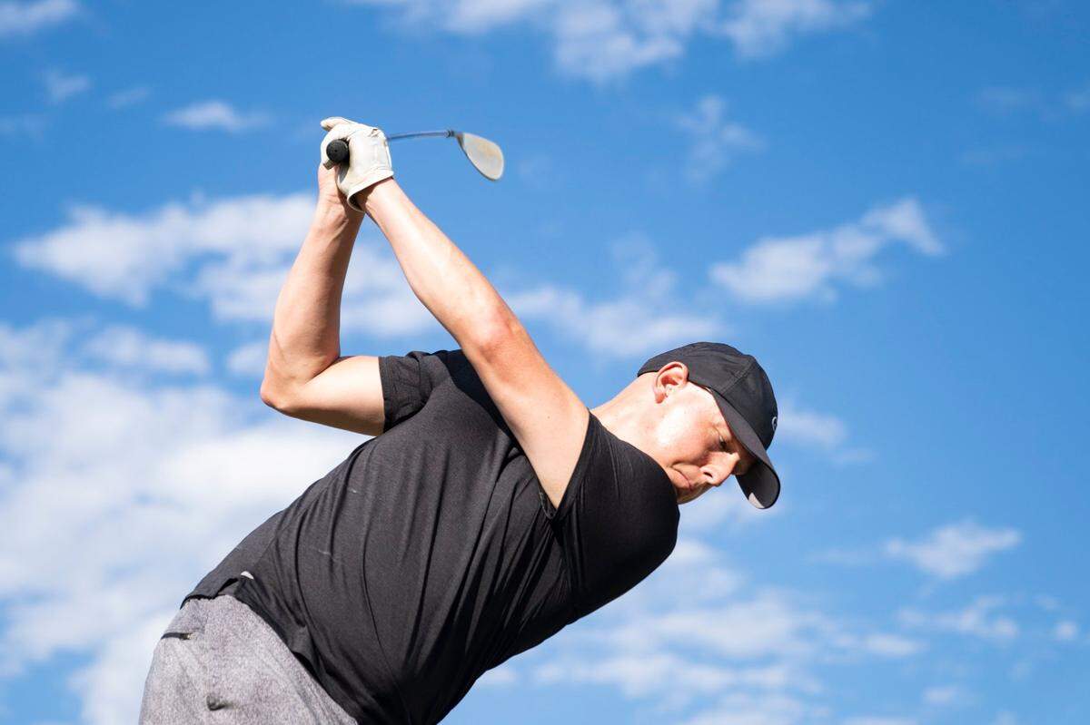 Dylan Bryan from Raleigh works on his golf swing at 401 Par Golf in Raleigh, N.C. on Thursday, Aug. 18, 2022. Developers are planning to buy the 72 acres that 401 Par Golf sits on and build a master-planned residential and commercial community