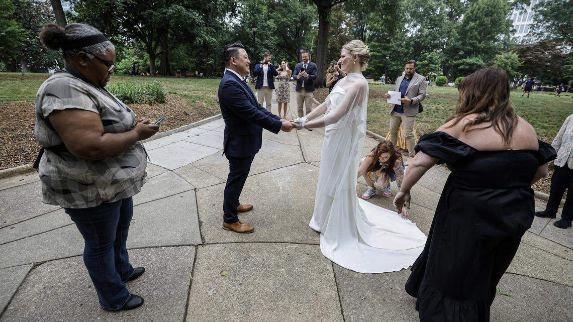The weddings that wouldn’t wait — even with Wake’s courthouse closed by chaos