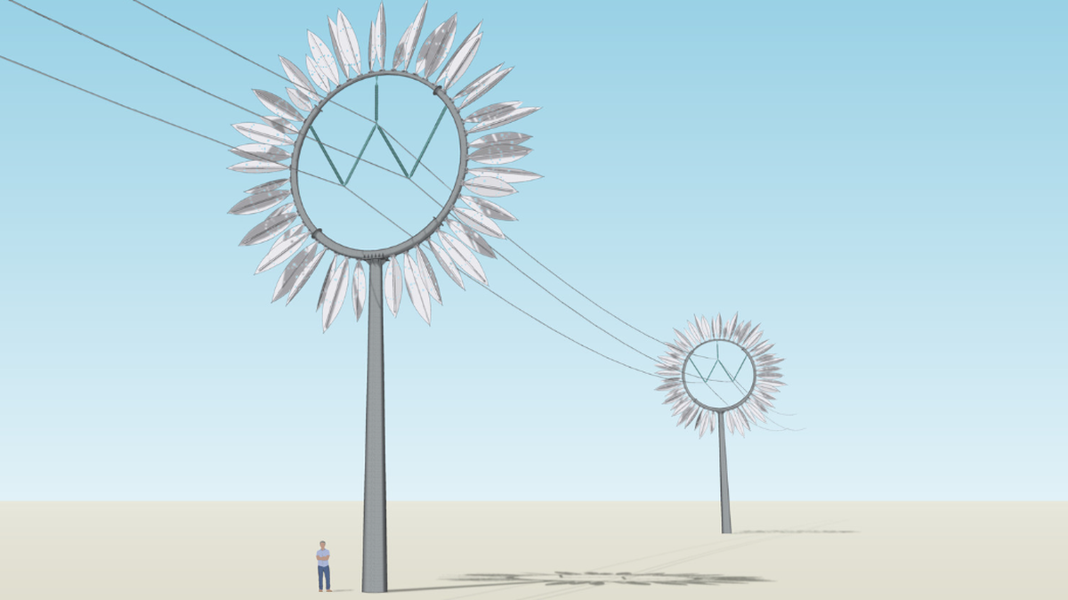 Power poles over Dorothea Dix Park will be transformed into metal sunflowers