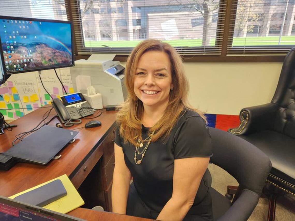 N.C. Sen. Vickie Sawyer, a Mooresville Republican, pictured on Thursday, March 9, 2023, in her office at the Legislative Office Building in downtown Raleigh.