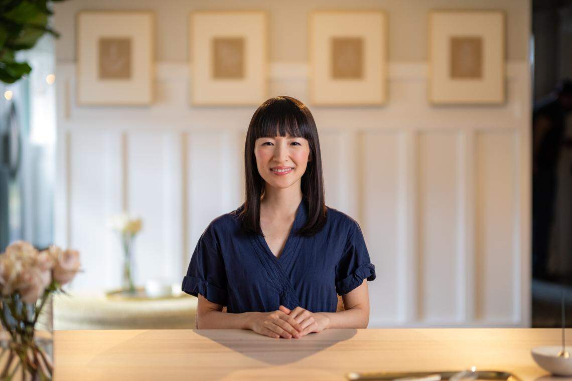 Marie Kondo in the new Netflix series “Sparking Joy.”