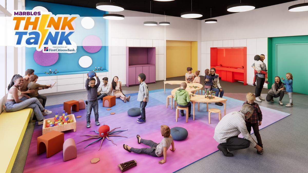 The Think Tank, part of the expansion at Marbles Kids Museum, is a multipurpose classroom.