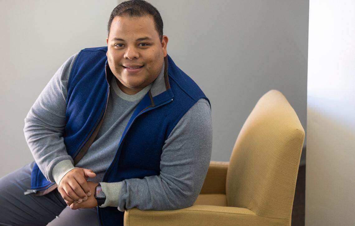 Charles Lopez, candidate for North Carolina House District 50, poses for a portrait at his office on Tuesday, October 4, 2022 in Cary, N.C.